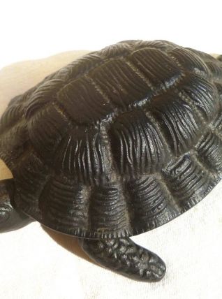 tortue , cendrier  en  métal , vintage