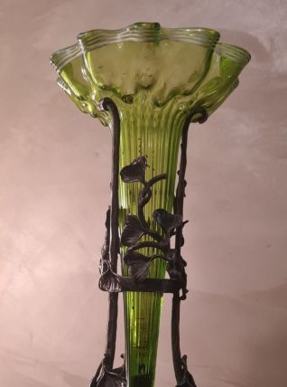 Soliflore  verre souflé vases,  1900 a 30  tulipiers art nou