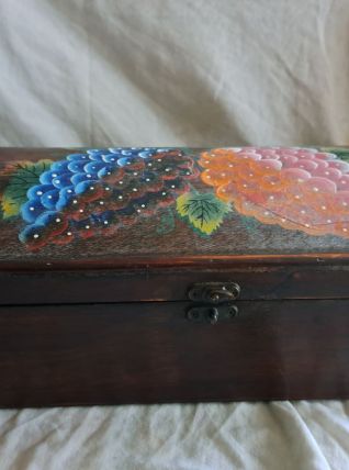 GRAND Coffret en bois peint 