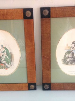 Deux illustrations polychromes sous cadre par A. H Payne