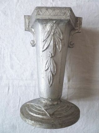 vase , jardinière en fonte d'aluminium , vintage