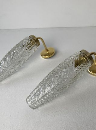 PAIRE D’ANCIENNES APPLIQUES COUDEES VINTAGE