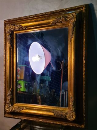 miroir bois patine   or  58x70    tres bon etat  tres epais 