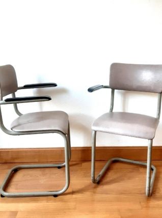 Paire de chaises cantilever Tubax 1950