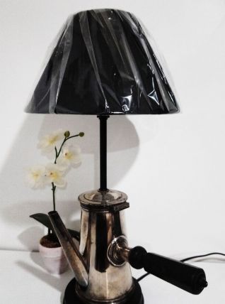 Lampe à poser déco récup cafetière 