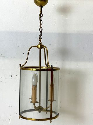 Lanterne vintage 70's verre et métal