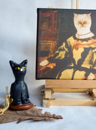 Portrait de chat en costume d'époque. Décoration murale chat