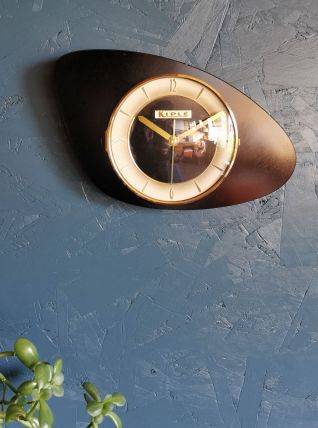 Horloge formica vintage pendule silencieuse "Kiplé noir"