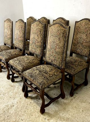 Ensemble de 8 chaises style Louis XIII
