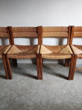 chaises paille et bois