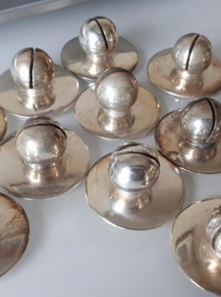 12 Porte-noms de table en métal argenté Chambly