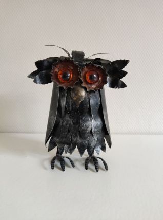 hibou en métal style Curtis Jere