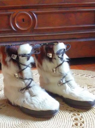 Bottes  fourrées vintage (poils de chèvre) - Années 70