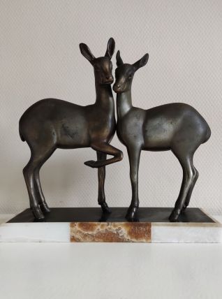 statue en régule sur marbre