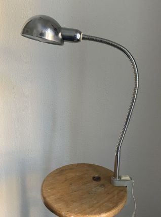 Lampe vintage 1950 à étau industrielle chromée Jumo 215 - 55
