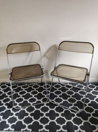 chaises pliantes plexi fumé