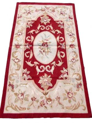 Tapis vintage Français Aubusson fait main, 1Q03