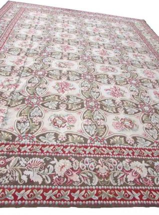Tapis vintage Français Aubusson fait main, 1Q07