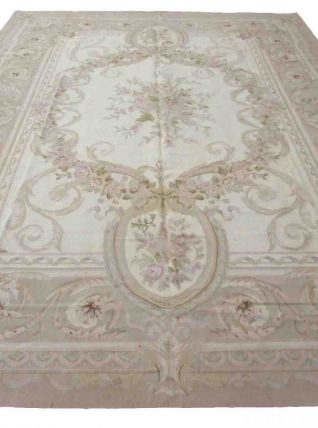 Tapis vintage Français Aubusson fait main, 1Q13