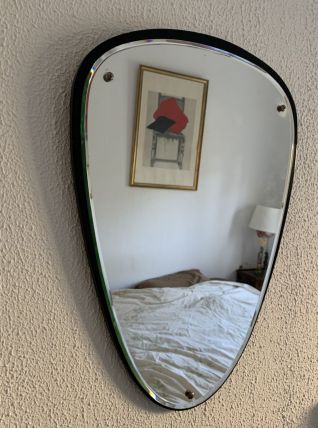 Miroir vintage 1960 rétroviseur asymétrique - 55 x 38 cm