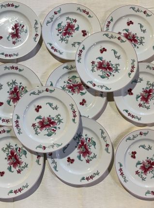 12 ASSIETTES PORCELAINE DE LIMOGES