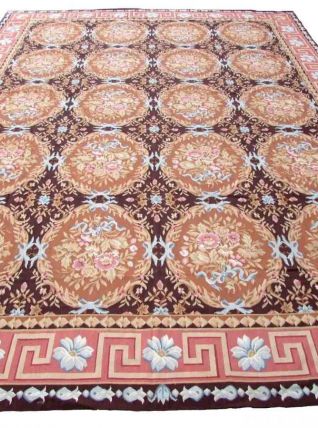 Tapis vintage Français Aubusson fait main, 1Q22