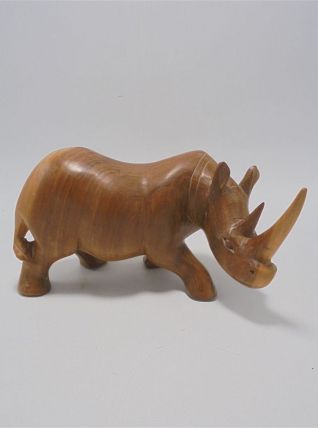 Rhinocéros en bois 