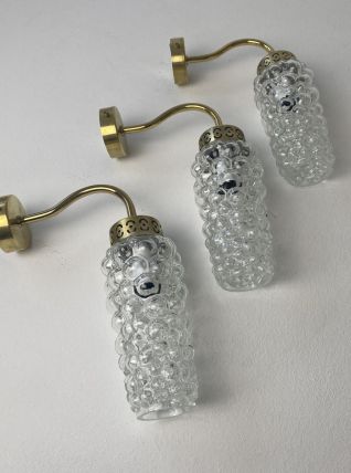 LOT 3 ANCIENNES APPLIQUES EN VERRE VINTAGE