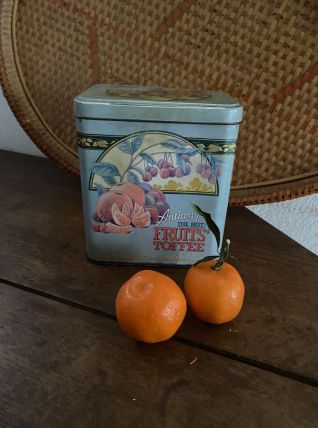 Boîte anglaise au décor de fruits , années 70.