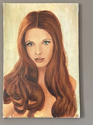Huile sur toile. Portrait de femme. 1970.