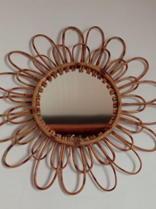 Miroir bambou vintage 