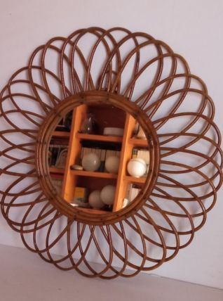 Miroir bambou vintage 