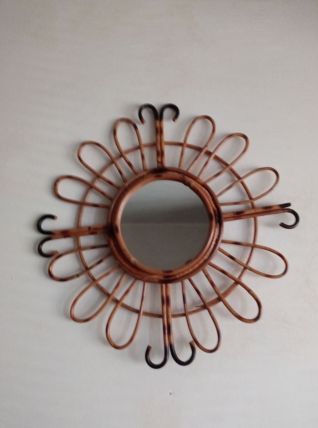 Miroir bambou vintage 