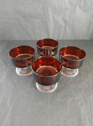 Lot 4 coupes Luminarc 1970