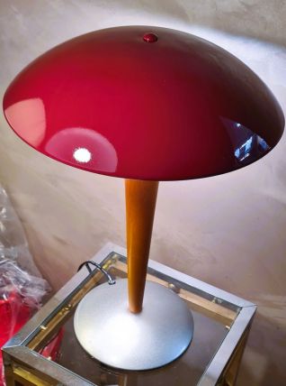 lampe champignon  dit (paquebot)  bordeau  et grise metal  e