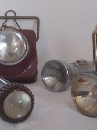 Lot 6 lampes et torches de poche vintage