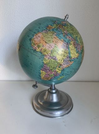 Globe vintage 1964 terrestre Taride aluminium - 36 cm