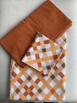 Parure coton lit 1 personne années 1970