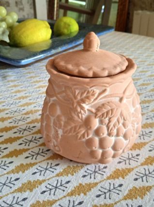 Pot Yves Rocher avec couvercle, céramique des années 80/90