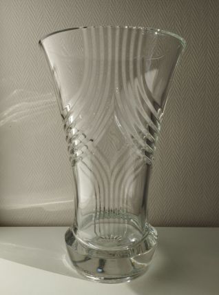 Grand vase cristal style art déco annees 50-70