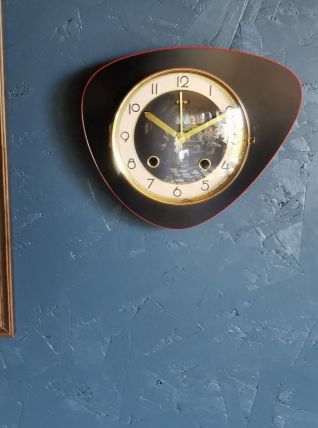 Horloge formica vintage pendule murale silencieuse FFR noir