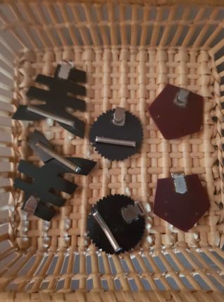 Lot de 6 boutons accroche 