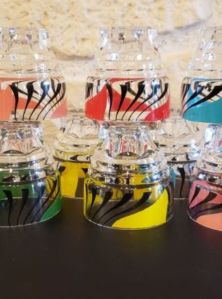 Lot de 10 verres vintage pied étoile