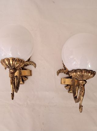 Paire d'appliques en bronze 