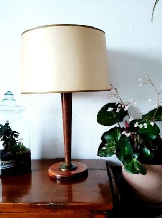 Lampe paquebot en bois art déco style Mazda