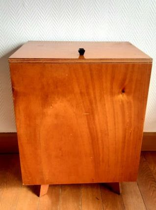 Coffre à jouet en bois vintage 1950 