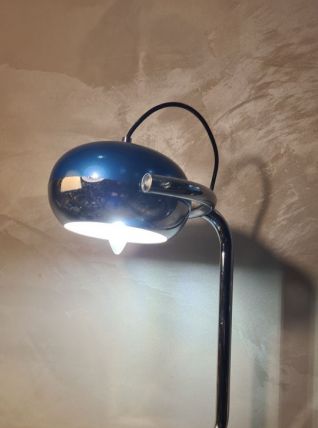 lampe style 70s  ,    chrome et bleu metal 46x25   electrici