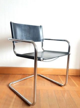 Fauteuil design Cantilever en acier tubulaire 1970