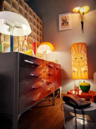 70's Lampe de sol SUN goût Piero FORNACETTI..