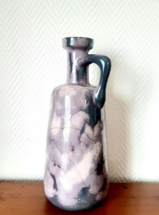 Vase bouteille en céramique craquelée vintage 